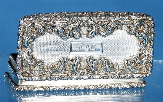 A William IV sterling silver snuff box, Length 3”/75 mm 3.4oz/96grms